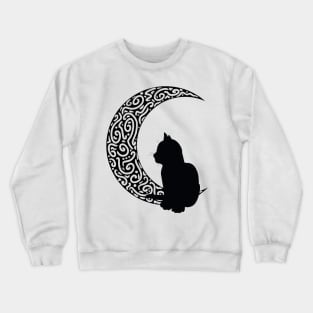 Black Cat and Moon Crewneck Sweatshirt